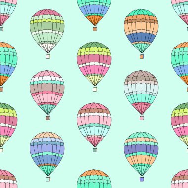 Vektör pembe bir arka plan üzerinde renkli balonlar ile seamless modeli. Çocukça backgroundfor kağıtları, tekstil, kartları