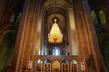 Mtsheta, Gürcistan - 4 Ekim 2016: İç Svetitskhoveli Ortodoks katedrali