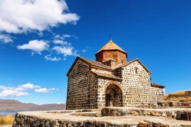 Sevan, Ermenistan'ın eski bir Sevanavank kilise doğal görünümünü