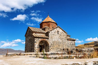 Sevan, Ermenistan'ın eski bir Sevanavank kilise doğal görünümünü
