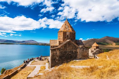 Sevan, Ermenistan'ın eski bir Sevanavank kilise doğal görünümünü