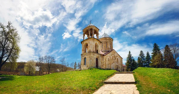 Panoráma a Nikortsminda katedrális Racsa, Georgia — Stock Fotó