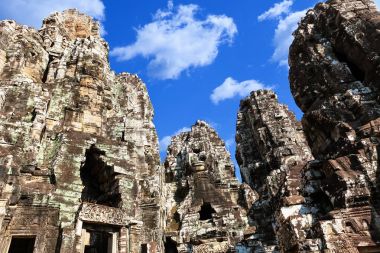 Antik Bayon Tapınak, Angkor Thom, en popüler turistik Siem içinde reap, Kamboçya