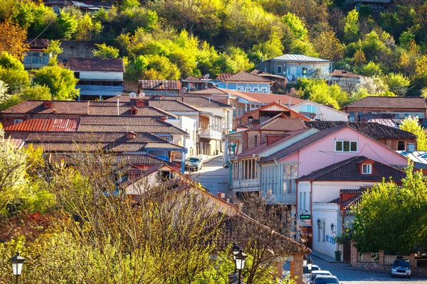 Vista de Signagi y Valle de Alazani al atardecer — Foto de Stock