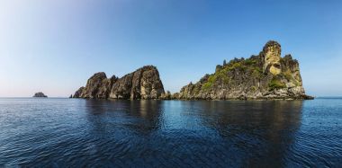 Panoramik, Mu Ko Chumphon deniz Milli Park, Buda'nın dağ. Koh Chumphon, Chumohon Eyaleti, Tayland., Ngam Yai ada moo
