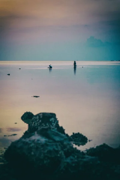 Wok Tum, Hin Kong, Plai Lem beach area of wetland with mangrove forest at Koh Pha ngan island beachfront sea shore area at low tide on sunset Gulf of Thailand