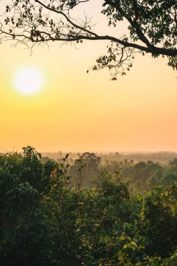 Günbatımı, Siem Reap, Kamboçya Kamboçya Angkor wat Tapınağı top havadan görünümü