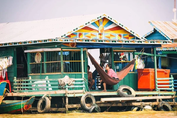 Siem Reap Camboya Enero 2015 Casas Zancos Aldea Flotante Kampong — Foto de Stock
