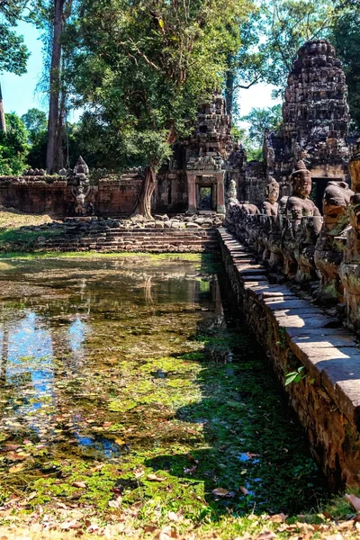 Prasat Prum Prohm Tapınak Kompleksi Siem Reap Kamboçya Yakınındaki Büyük — Stok fotoğraf