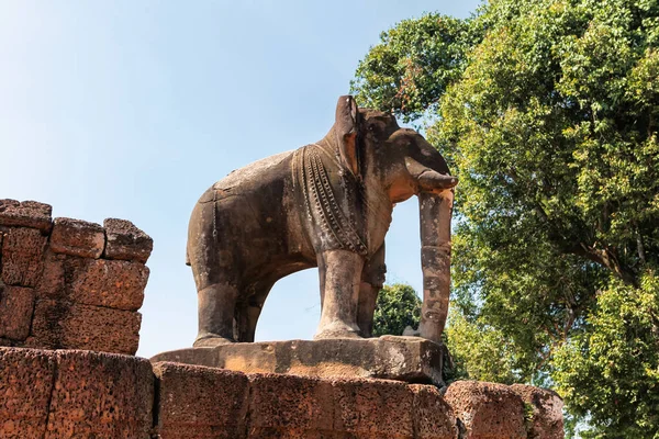Procession Elephants Elephant Terrace Angkor Thom Cambodia Siem Reap — Stock Photo, Image