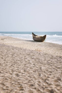 Varkala, Kerala, Hindistan güzel siyah beach