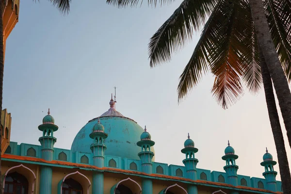 Odayam Juma Masjid Mezquita Musulmana Color Azul Coral Varkala Playa — Foto de Stock