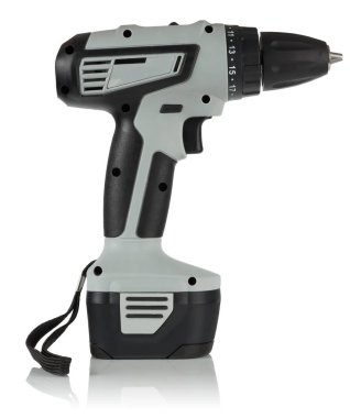 beyaz zemin üzerine Akülü matkap