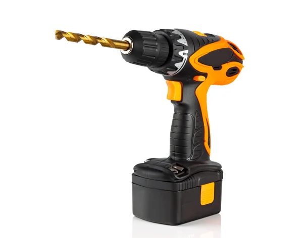 Cordless drill and drill bit — Stock Photo, Image