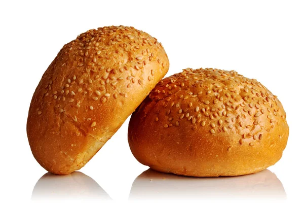 Due panini con semi di sesamo — Foto Stock