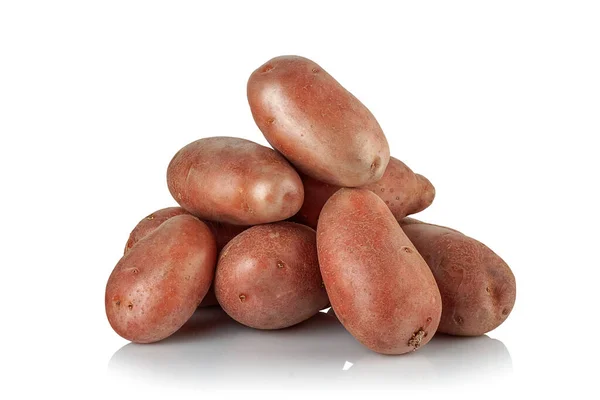 Patatas Crudas Sin Pelar Sobre Fondo Blanco — Foto de Stock