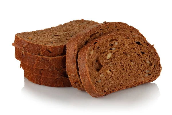 Roggenbrot Mit Sonnenblumenkernen Auf Weißem Hintergrund — Stockfoto