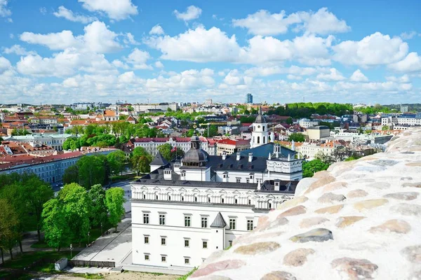 View to the Vilnius city from Gediminas castle hill — Stock Photo, Image