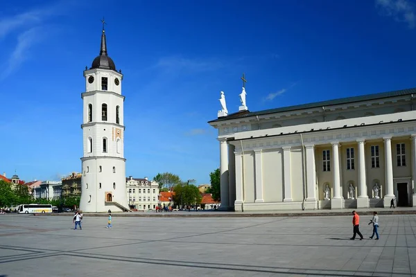 Catedral domínio púbico área quadrada no Vilnius — Fotografia de Stock