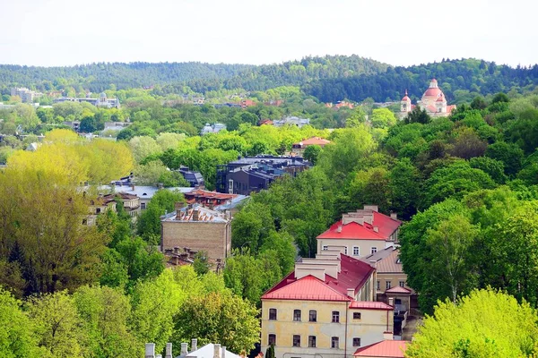 View from Gediminas castle to the old Vilnius — Stock Photo, Image