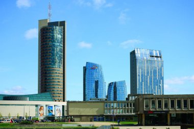 Vilnius şehir Konstitucijos sokak gökdelenler ile