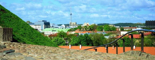 Вид на місто Вільнюс з пагорбом Гедімінаса замку — стокове фото
