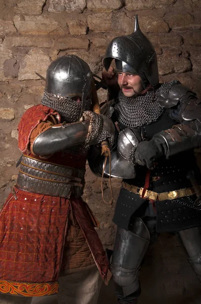 Photo of knights who fight — Stock Photo, Image