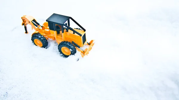 Een Speelgoed Vork Lene Begraven Witte Sneeuw — Stockfoto