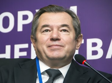 Erivan, Ermenistan - 14 Ekim 2016: Uluslararası Forum Avrasya ortaklık. Sergey Glazyev. Rusya Federasyonu Başkanı Danışmanı