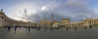 Vatikan Şehri, Vatikan - 19 Kasım 2016: insanlar Saint Peter's Meydanı Vatikan, büyük boy panorama '