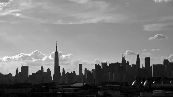 Нью-Йорк черно-белая Панорама. Нью-Йорк, США — стоковое фото