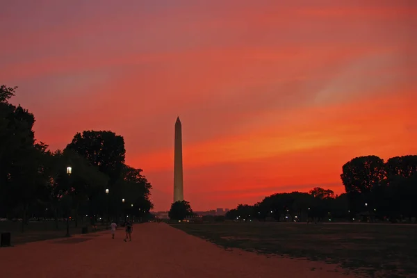 Monumento Washington Bajo Hermoso Cielo Nocturno Washington — Foto de Stock