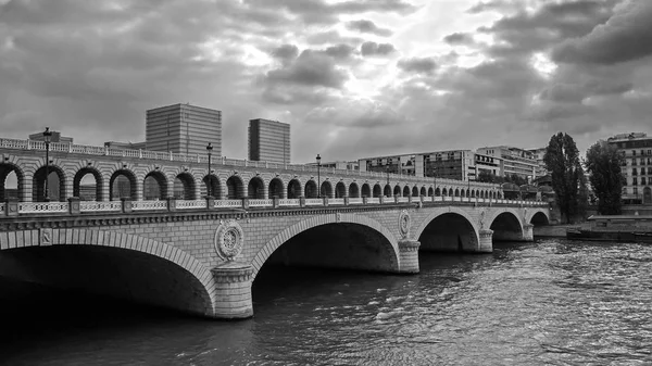 Пон Берсі Міст Через Річку Сену Париж Франція Чорно Білі — стокове фото