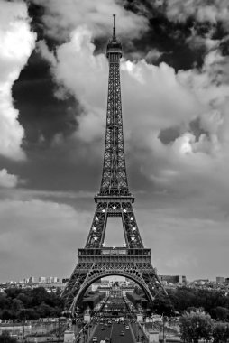 Tek renkli Eyfel Kulesi. Tour Eiffel. Paris, Fransa