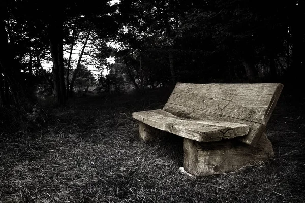 Vieux banc en bois dans le parc — Photo