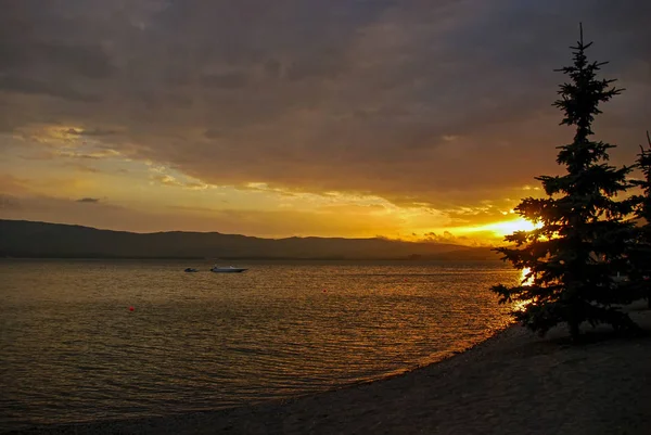 Beautiful Sunset Lake Sevan Armenia — Stock Photo, Image