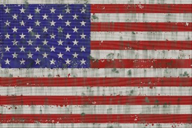 Vintage tarzı Amerikan pis bayrağı ahşap tahta üzerinde