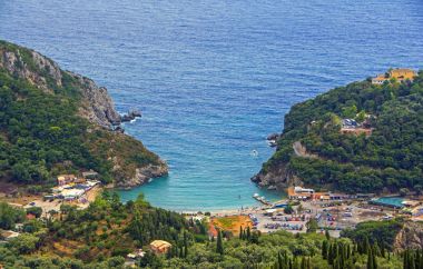 bay Palaiokastritsa, Corfu, Yunanistan güzel görünümü