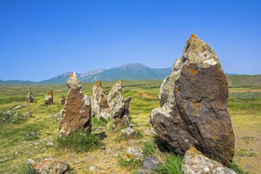 Eski Gözlemevi Zorats Karer veya Karahunj, Ermeni Stonehenge bilinen denir. Tarih öncesi megalitik arkeolojik. Sisian, Syunik Eyaleti, Ermenistan. Geç 3-orta 1 bin yıl M.ö.