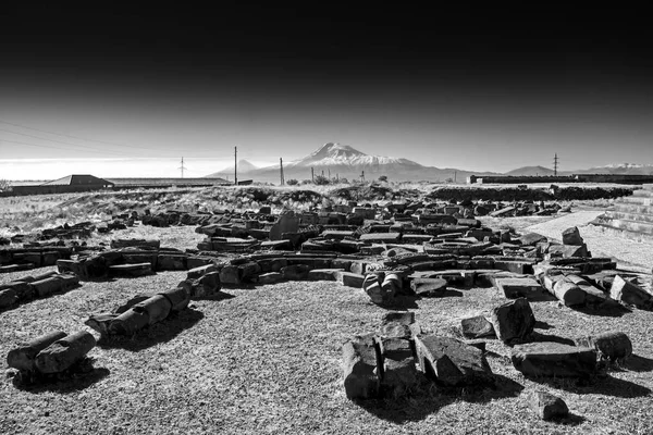 Ruinas Piedra Únicas Numeradas Del Templo Zvartnots 640Th Años Con — Foto de Stock