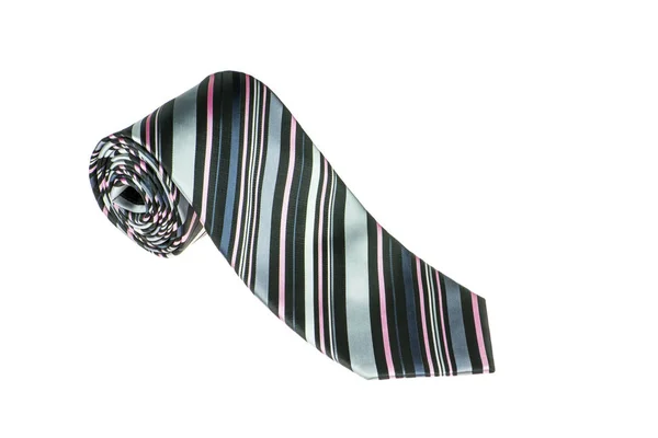 Primer Plano Una Elegante Corbata Elegante Enrollada Aislada Sobre Fondo — Foto de Stock