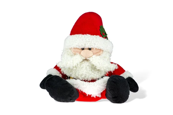 Little Santa Claus Plush Toy Isolated White Background — Stock Photo, Image