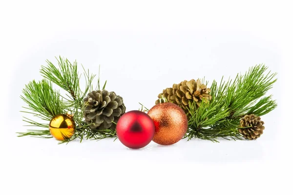 크리스마스 전나무 전나무 배경에 크리스마스 디자인 — 스톡 사진