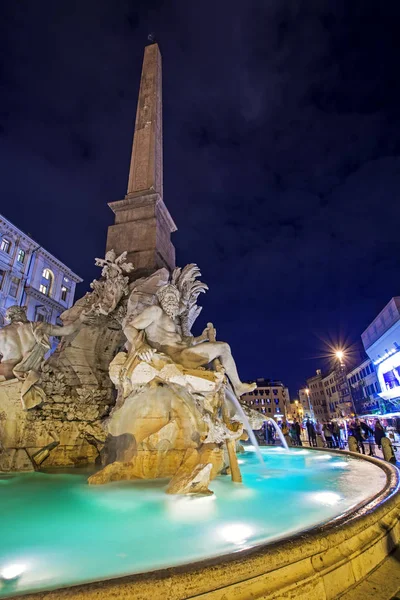Rom Italien November 2016 Fontän Fyra Floderna Fontana Dei Quattro — Stockfoto