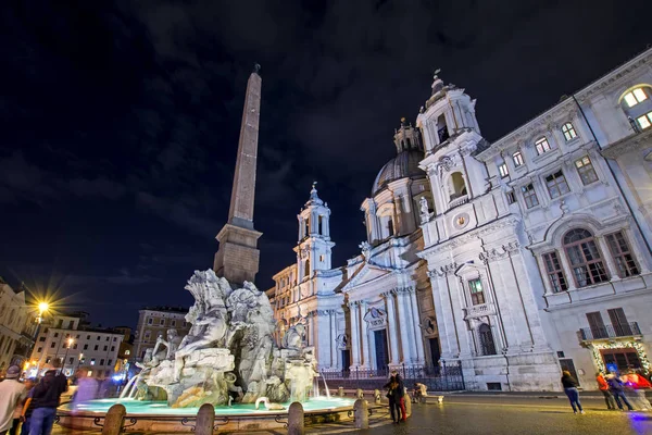 Roma Itália Novembro 2016 Fonte Dos Quatro Rios Fontana Dei — Fotografia de Stock