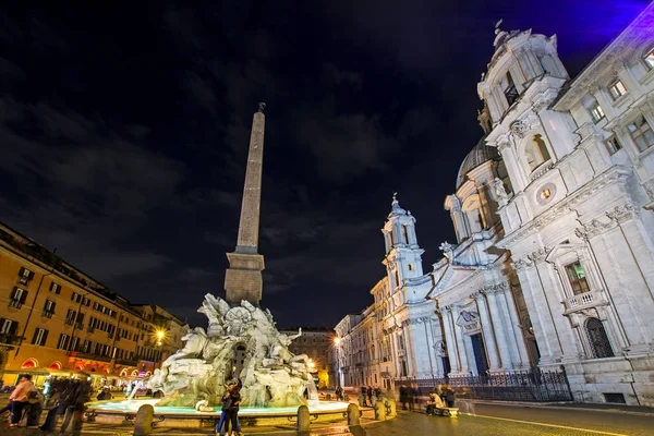 Rome Italy November 2016 Fountain Four Rivers Fontana Dei Quattro — Stock Photo, Image