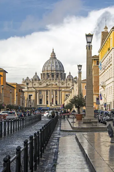 Roma Itália Novembro 2016 Vista Della Conciliazione Basílica São Pedro — Fotografia de Stock