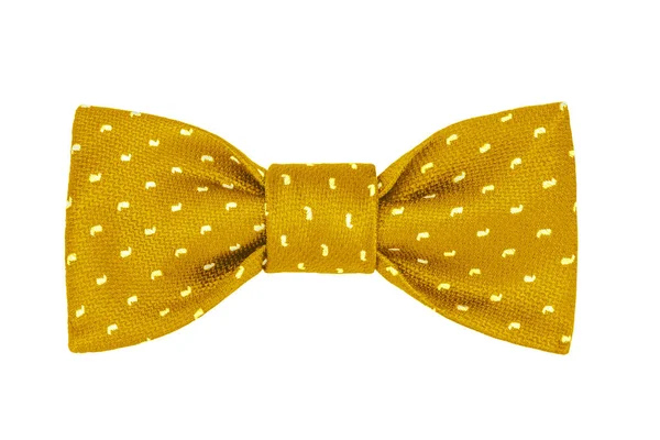 Corbata Lazo Amarillo Moda Con Patrón Paisley Blanco Aislado Sobre —  Fotos de Stock