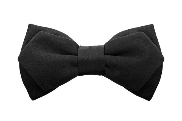 Fashionable Black Two Ply Bow Tie Isolated White Background — Stock Photo, Image