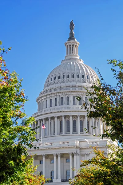 Cúpula Del Capitolio Estados Unidos Construyendo Una Rama Legislativa Del — Foto de Stock